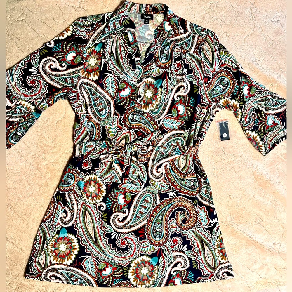 NWT- Tacera 3x Boho Vibes Style Bell Sleeve Tie-up Dress.🔥
